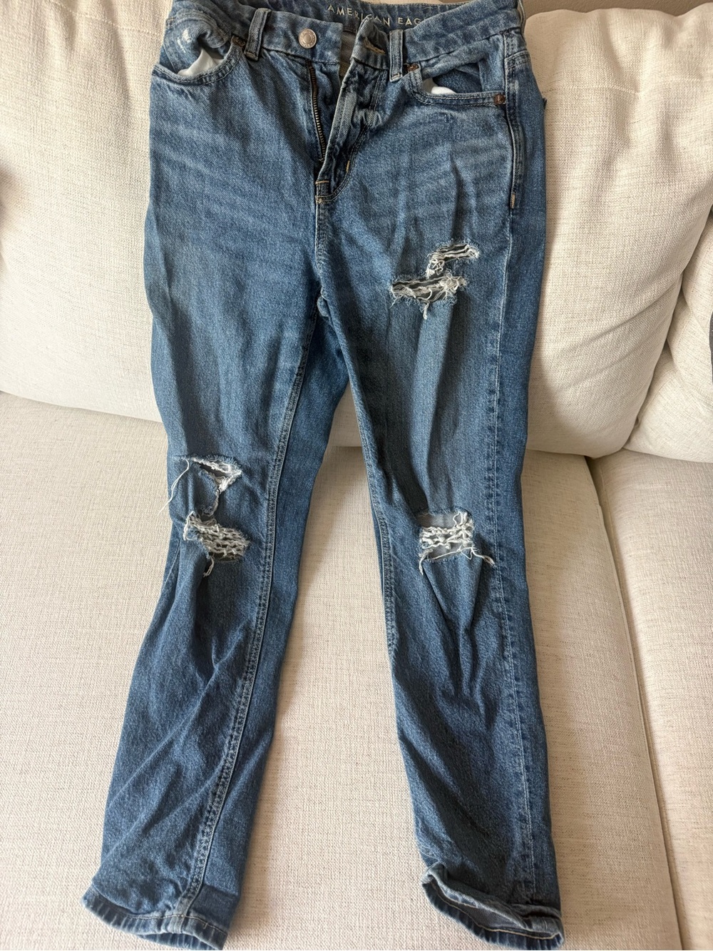 American Eagle Outfitters Ripped Dark Blue Skinny Jeans